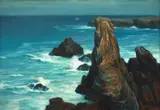 Stefan Popescu, Marea la Caliacra, 1913, ulei pe carton