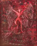 Magdalena Rădulescu, Vrăjitor (Lacul Lebedelor), 1977, ulei pe pânză