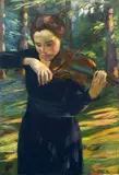 Ernst Honigberger, Violonista (Erna Honigberger), 1916, ulei pe pânză