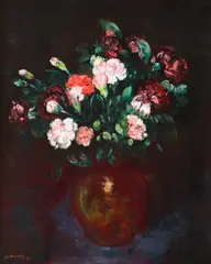Mihail Simonidy, Garoafe, 1932, ulei pe pânză