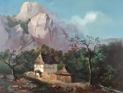 Henri Trenk, Chilie pe Valea Oltului, 1862, ulei pe carton subțire