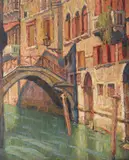 Paul Scorţescu, Canal la Veneția, prima jumătate a anilor '20, ulei pe carton