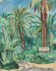 Adresă pe Riviera by Iosif Iser, 1931, guașă pe carton, offered Jun 2024