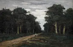 Ion Andreescu, Pădure la Barbizon, cca. 1880, ulei pe pânză