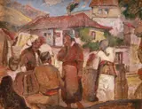 Nicolae Enea, Piață la Balcic, 1929-1930, ulei pe carton