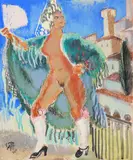 Lucia Dem(etriade) Bălăcescu, Carmen, 1962, pastel și guașă pe carton
