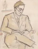 Theodor Pallady, Portretul unui gentilom, creion, acuarelă, cărbune și creioane colorate pe hârtie