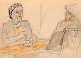 Theodor Pallady, La cafenea, acuarelă și creion pe hârtie