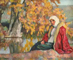 Pe malul apei by Samuel Mützner, cca. 1927, ulei pe carton, offered Jun 2024