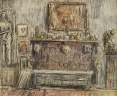 Emanuel Vidović, Studio, 1947., akvarel na papiru