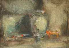 Emanuel Vidović, Still Life from the Studio, 1938., akvarel, gvaš i ulje na papiru