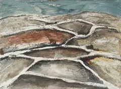 Frano Šimunović, Stone-pit with Borders, 1976., tempera i gvaš na kartonu