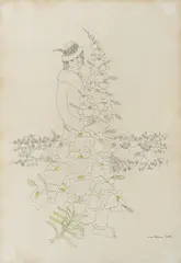 Ivan Lacković Croata, The Young Man Announces Spring, 1981., tuš s akvarelom na papiru