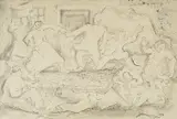 Marijan Detoni, Bacchanalia, 1938., tuš i lavirani tuš na papiru