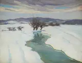 Mihovil (Mijo) Krušlin, Winter Landscape, ulje na platnu