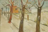 Vilko Gecan, Orchard Street Under Snow, 1928. - 1934., ulje na platnu