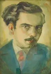 Mladen Veža, Portrait of Slavko Kopač, 1934., akvarel na papiru