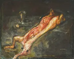 Still Life with Lamb by Ljubo Ivančić, 1953., ulje na papiru kaširano na šperploču, offered Jun 2024