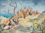 Cata Dujšin-Ribar, Colorful Landscape, 1970-ih, ulje na platnu