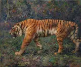 Vladimir Filakovac, Tiger Hunting, 1956., ulje na platnu