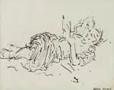 Antun Mezdjić, The Girl Who Reads, tuš na papiru