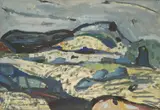 Vinko Uhlik, View of Vidova Mountain, 1962., tempera na papiru