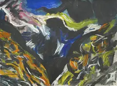 Blue Landscape by Edo Murtić, 1991., ulje na platnu, offered Jun 2024