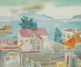 Mladen Veža, View of the Marina, cca. 1982., ulje na platnu