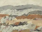 Ljubomir Perčinlić, Motif from Bosnia, 1964., ulje na platnu kaširano na šperploču