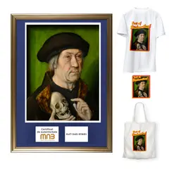Aelbrecht Bouts, Autoportret  (NFT produs în parteneriat cu Muzeul Național Brukenthal), 1. lot de artă digitală, unicat, fișier JPG, 2806 x 3639 pixels (5,029,779 bytes), în vederea criptării în format NFT (non-fungible token)
2. fine art print, 70 x 50 cm (cadru), 42.5 x 30 cm (imagine)
3. tricou, material textil, măsura M
4. Tote Bag, material textil, 37 x 40 cm
5. sticker, 15 x 20 cm