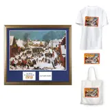 Pieter Brueghel cel Tânăr, Masacrul inocenților. Uciderea pruncilor  (NFT produs în parteneriat cu Muzeul Național Brukenthal), 1.lot de artă digitală, unicat, fișier JPG, 2816 x 2112 pixels (3,468,922 bytes), în vederea criptării în format NFT (non-fungible token)
2. fine art print, 70 x 50 cm (cadru), 30 x 42.5 cm (imagine)
3. tricou, material textil, măsura M
4. Tote Bag, material textil, 37 x 40 cm
5. sticker, 15 x 20 cm