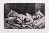 Gheorghe Petrașcu, Nud întins (Lucreția), acvaforte și gravură cu acul