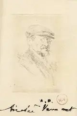 Autoportret by Nicolae Vermont, acvaforte și gravură cu acul, sold May 2024