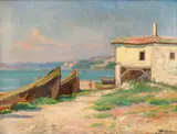 Cornel Minişan, Mahoane la Balcic, 1927, ulei pe pânză lipită pe carton