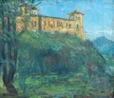 Marius Bunescu, Vedere de la Tismana, ulei pe pânză