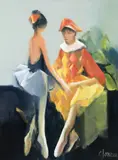 Corneliu Ionescu, Pierrot și Colombina, 2021, ulei pe pânză