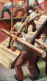 Carol Hübner, Muncitori, 1930, ulei pe pânză