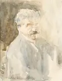 Portretul unui prieten by Nicolae Vermont, 1919, acuarelă pe hârtie, sold May 2024