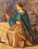 Eleganță by Rodica Maniu, acuarelă și creion pe hârtie, offered May 2024