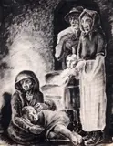 Carol Hübner, Proletariat, 1932, tuș pe hârtie