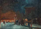 Henri Visconte, Nocturnă (Place de la Madeleine), ulei pe pânză