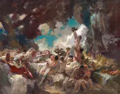 Saturnalii by Antal Péczely, ulei pe pânză, sold May 2024