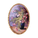 Vas cu sânziene si garofițe roz by Eugenia Filotti Atanasiu, ulei pe carton, sold May 2024