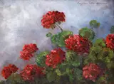 Mușcate by Eugenia Filotti Atanasiu, ulei pe carton, sold May 2024