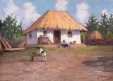 Ion Doboşariu, În gospodărie, ulei pe carton