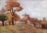 Aurel Popp Ludoșanu, Margine de sat, ulei pe carton
