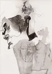 Octav Grigorescu, Negură, 1971, tuș și laviu pe hârtie lipită pe carton