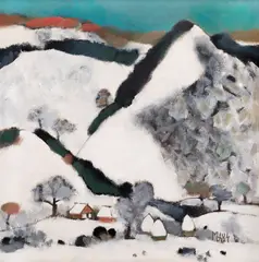 Viorel Mărginean, Iarnă, 1984, ulei pe pânză