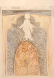 Ion Grigorescu, Săptămâna a XV-a. Vineri. Hristos umblând pe mare, 1994, acuarelă pe hârtie