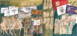 Vladimir Şetran & Ion Bitzan, Dezvoltarea economico-socială și cultural-spirituală a Țărilor Române în secolele XVI-XVIII, acuarelă și creion pe hârtie lipită pe placaj